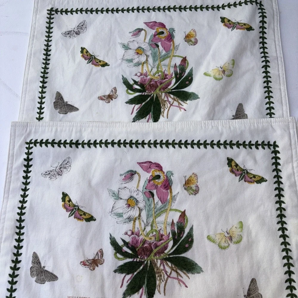 Portmeirion Placemats Set Of 3 Botanic Garden Pattern Cloth 17 1/2